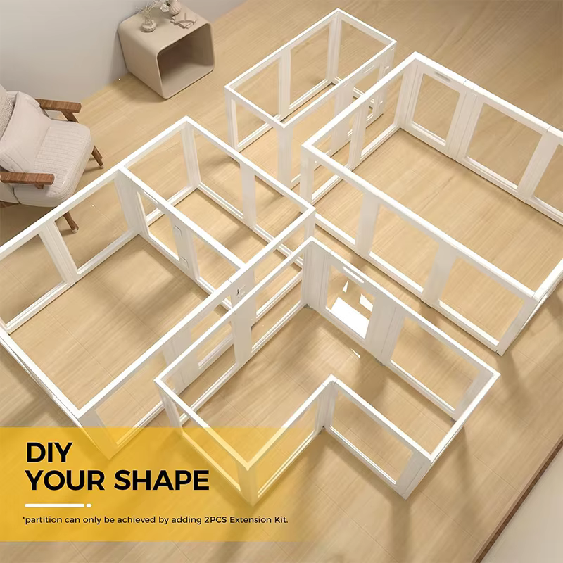 Clear Acrylic Plastic Pet Pen Easy-to-Assemble Dog Pet Kennel Cage for Puppy Cat Rabbit for Small Dogs for Indoor Use